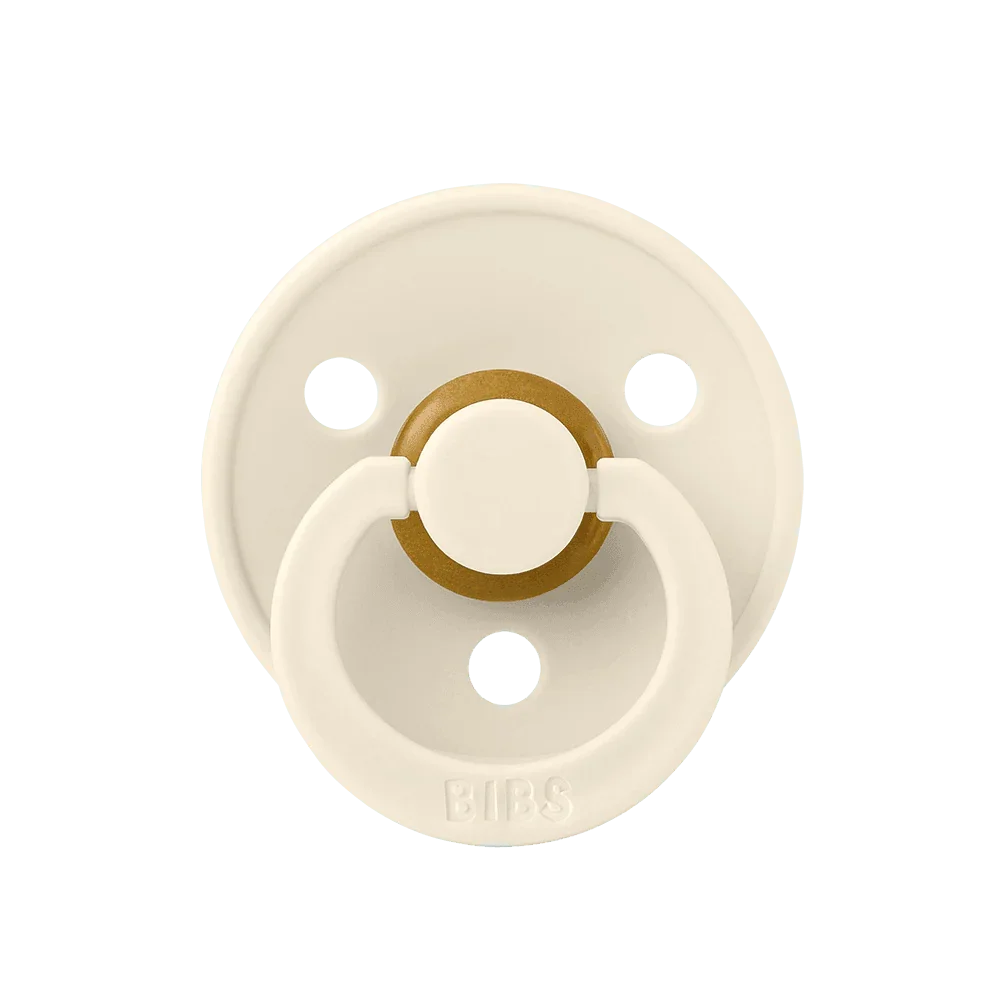 BIBS Colour Fopspeen Round | Ivory & Dark Oak | Maat 1 | 0+ maanden | 2-pack